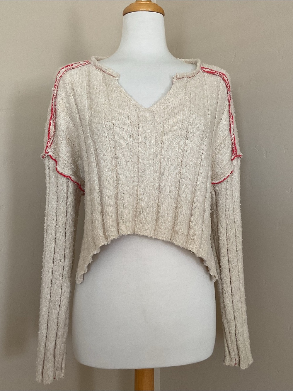 BDG Womens Creme Cropped Sweater Size S